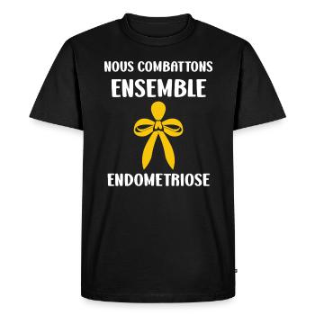sensibilisation endométriose - T-shirt Premium bio Homme - noir - Devant - Nico (187cm)