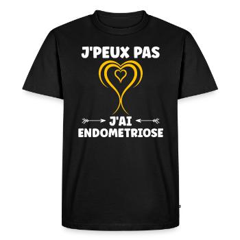sensibilisation endométriose - T-shirt Premium bio Homme - noir - Devant - Nico (187cm)