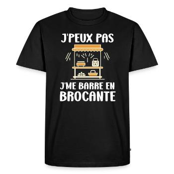 Vide grenier humour brocante - T-shirt Premium bio Homme - noir - Devant - Nico (187cm)