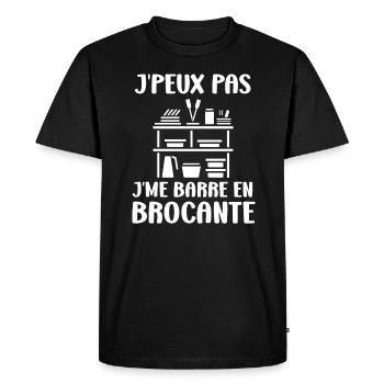 Vide grenier humour brocante - T-shirt Premium bio Homme - noir - Devant - Nico (187cm)