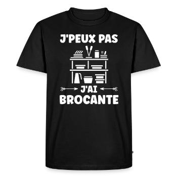 Vide grenier humour brocante - T-shirt Premium bio Homme - noir - Devant - Nico (187cm)