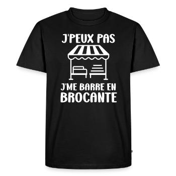 Vide grenier humour brocante - T-shirt Premium bio Homme - noir - Devant - Nico (187cm)