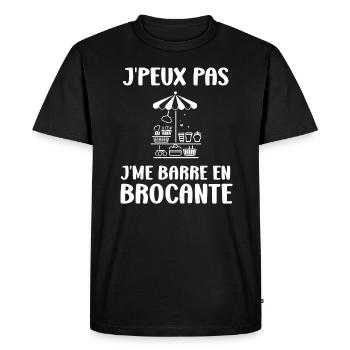 Vide grenier humour brocante - T-shirt Premium bio Homme - noir - Devant - Nico (187cm)