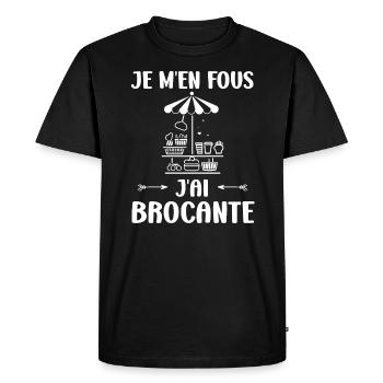 Vide grenier humour brocante - T-shirt Premium bio Homme - noir - Devant - Nico (187cm)