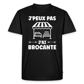 Vide grenier humour brocante - T-shirt Premium bio Homme - noir - Devant - Nico (187cm)