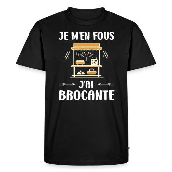 Vide grenier humour brocante - T-shirt Premium bio Homme - noir - Devant - Nico (187cm)