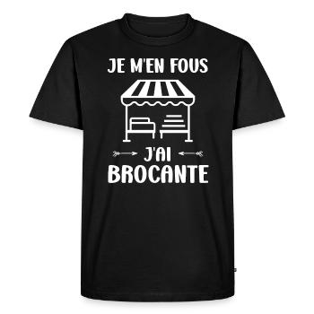 Vide grenier humour brocante - T-shirt Premium bio Homme - noir - Devant - Nico (187cm)