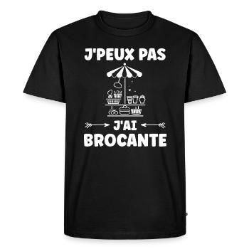 Vide grenier humour brocante - T-shirt Premium bio Homme - noir - Devant - Nico (187cm)