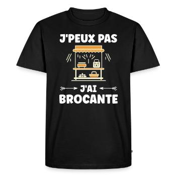 Vide grenier humour brocante - T-shirt Premium bio Homme - noir - Devant - Nico (187cm)