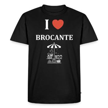 Vide grenier humour brocante - T-shirt Premium bio Homme - noir - Devant - Nico (187cm)