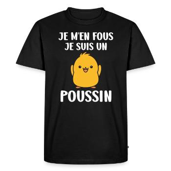 Humour bébé poussin - T-shirt Premium bio Homme - noir - Devant - Nico (187cm)
