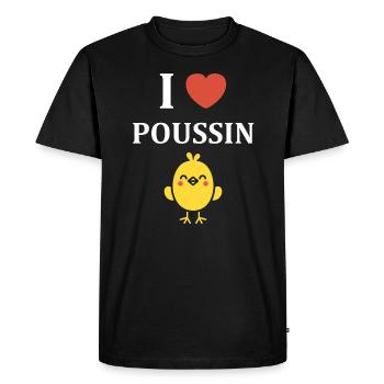 Humour petit poussin - T-shirt Premium bio Homme - noir - Devant - Nico (187cm)