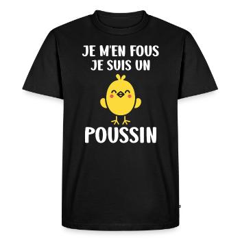 Humour petit poussin - T-shirt Premium bio Homme - noir - Devant - Nico (187cm)