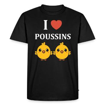 Humour bébé poussin - T-shirt Premium bio Homme - noir - Devant - Nico (187cm)