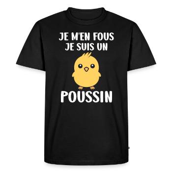 Humour bébé poussin - T-shirt Premium bio Homme - noir - Devant - Nico (187cm)