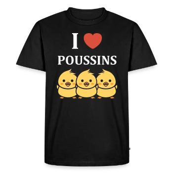 Humour bébé poussin - T-shirt Premium bio Homme - noir - Devant - Nico (187cm)