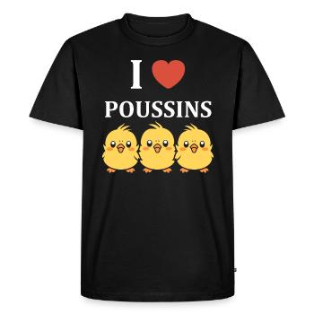 Humour petit poussin - T-shirt Premium bio Homme - noir - Devant - Nico (187cm)