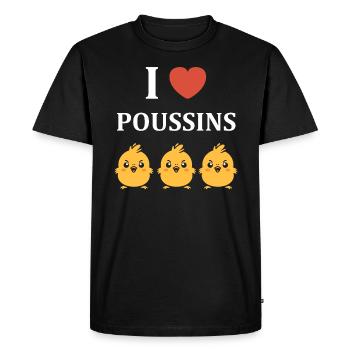 Humour petit poussin - T-shirt Premium bio Homme - noir - Devant - Nico (187cm)