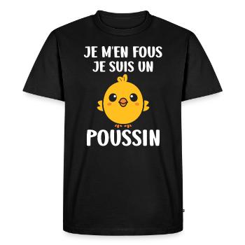 Humour bébé poussin - T-shirt Premium bio Homme - noir - Devant - Nico (187cm)