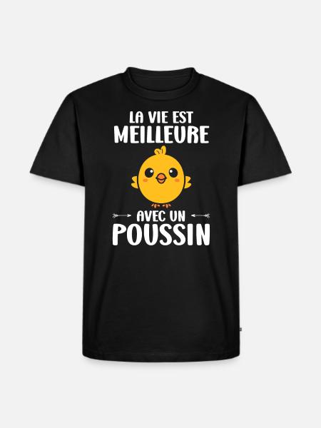 Humour bébé poussin - T-shirt Premium bio Homme - noir