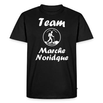 Randonné humour marche nordique - T-shirt Premium bio Homme - noir - Devant - Nico (187cm)