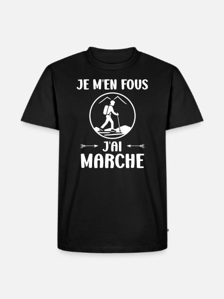 Randonné humour marche nordique - T-shirt Premium bio Homme - noir