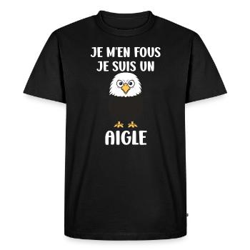 Citation humour Oiseau aigle - T-shirt Premium bio Homme - noir - Devant - Nico (187cm)
