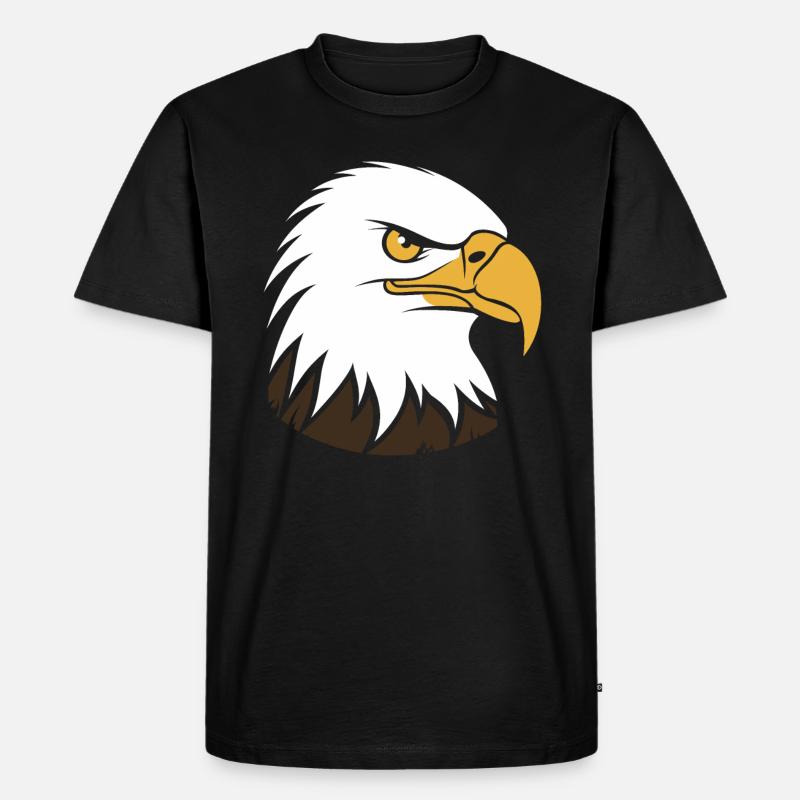 Adler-Vogel - Männer Premium Bio T-Shirt - Schwarz