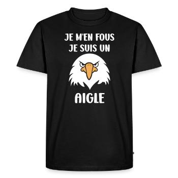 Citation humour Oiseau aigle - T-shirt Premium bio Homme - noir - Devant - Nico (187cm)