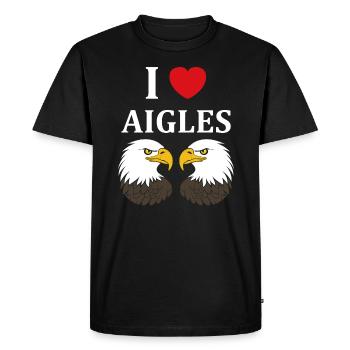 Citation humour Oiseau aigle - T-shirt Premium bio Homme - noir - Devant - Nico (187cm)