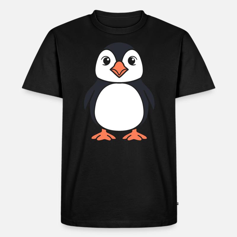 Papageitaucher - Männer Premium Bio T-Shirt - Schwarz