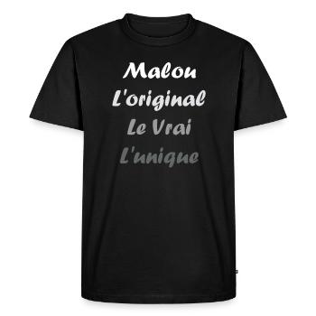 Malou - T-shirt Premium bio Homme - noir - Devant - Nico (187cm)