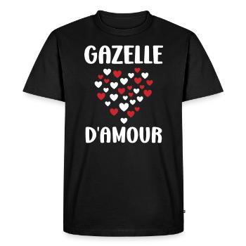 Gazelle - T-shirt Premium bio Homme - noir - Devant - Nico (187cm)