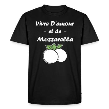 Humour mozzarella - T-shirt Premium bio Homme - noir - Devant - Nico (187cm)
