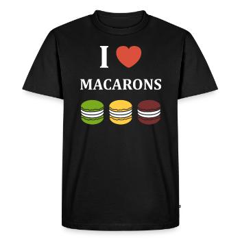 i love macaroons - Men's Premium Organic T-Shirt - black - Front - Nico (187cm)