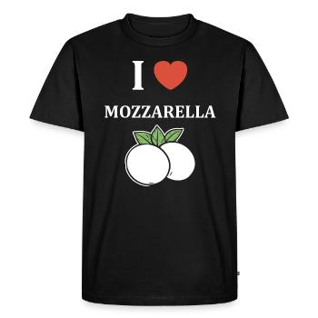 Humour mozzarella - T-shirt Premium bio Homme - noir - Devant - Nico (187cm)