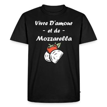 Humour mozzarella - T-shirt Premium bio Homme - noir - Devant - Nico (187cm)