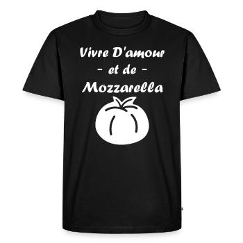 Humour mozzarella - T-shirt Premium bio Homme - noir - Devant - Nico (187cm)
