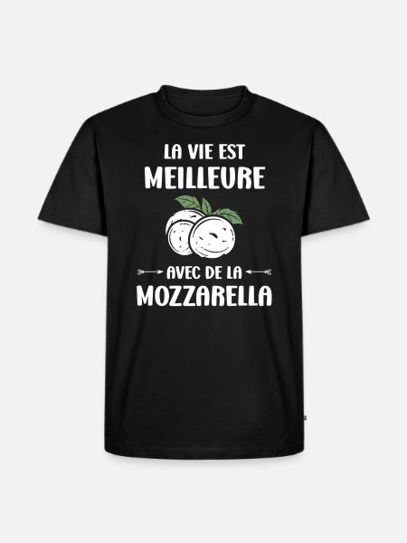 Humour mozzarella - T-shirt Premium bio Homme - noir