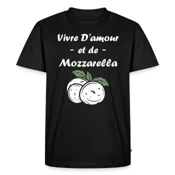 Humour mozzarella - T-shirt Premium bio Homme - noir - Devant - Nico (187cm)