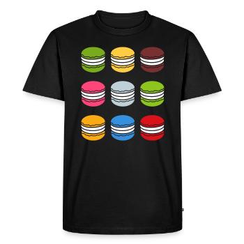 macarons - Men's Premium Organic T-Shirt - black - Front - Nico (187cm)