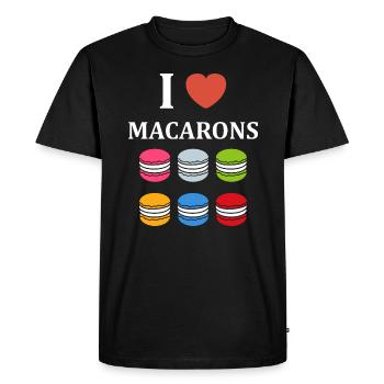 i love macaroons - Men's Premium Organic T-Shirt - black - Front - Nico (187cm)