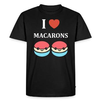 i love macaroons - Men's Premium Organic T-Shirt - black - Front - Nico (187cm)