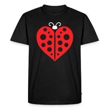 Citation Humour Petite coccinelle - T-shirt Premium bio Homme - noir - Devant - Nico (187cm)