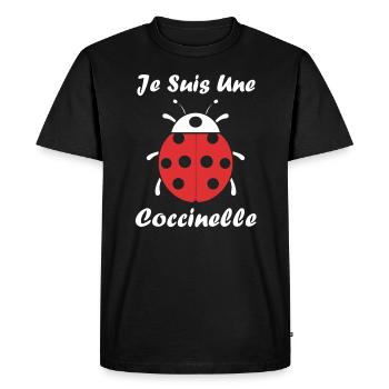 Citation Humour Petite coccinelle - T-shirt Premium bio Homme - noir - Devant - Nico (187cm)