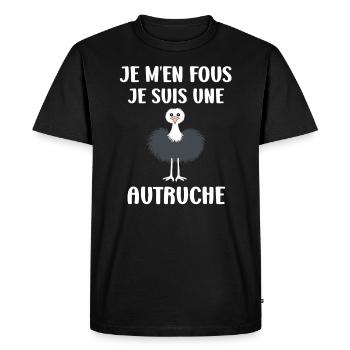 Humour autruche - T-shirt Premium bio Homme - noir - Devant - Nico (187cm)