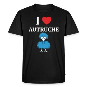 Humour autruche - T-shirt Premium bio Homme - noir - Devant - Nico (187cm)