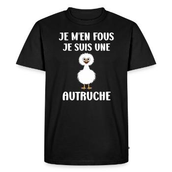 Humour autruche - T-shirt Premium bio Homme - noir - Devant - Nico (187cm)