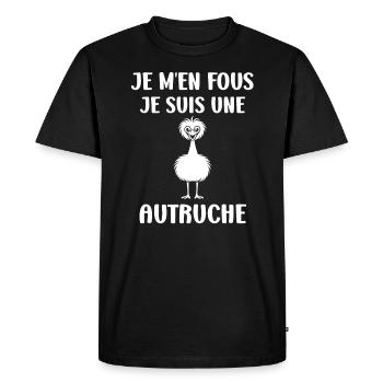 Humour autruche - T-shirt Premium bio Homme - noir - Devant - Nico (187cm)