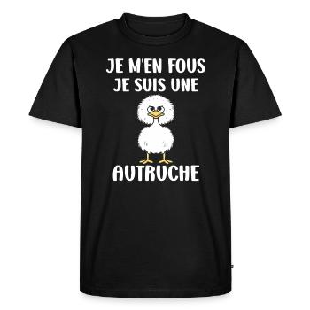 Humour autruche - T-shirt Premium bio Homme - noir - Devant - Nico (187cm)